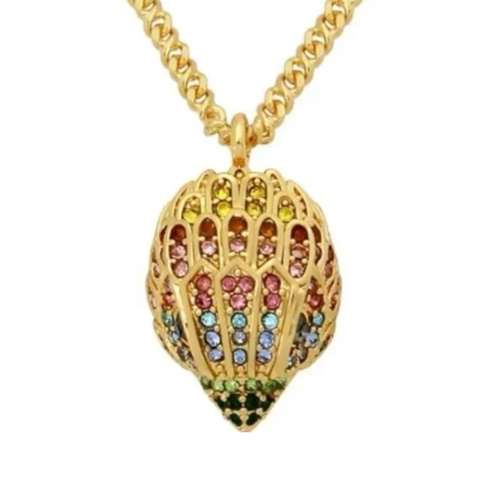 KURT GEIGER LONDON MULTICOLOR CRYSTAL EAGLE PENDANT NECKLACE W